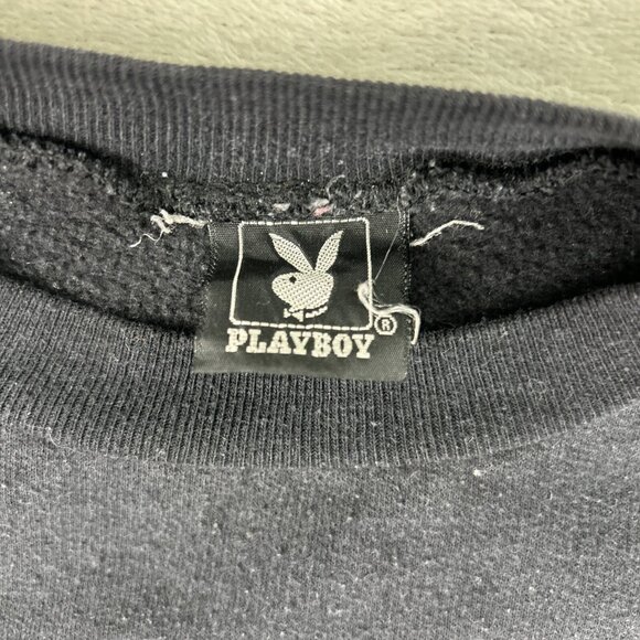 Vintage 70s/80s Playboy Crewneck Sweater Pullover Stripes Men’s Size M Black - Picture 6 of 8